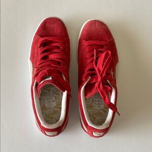 Puma Classic red suede sneakers shoes EUC euro 40 mens 7.5